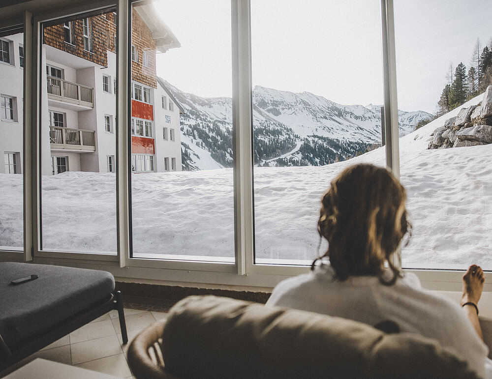 Aussicht aus dem Spa im Hotel Enzian in Obertauern
